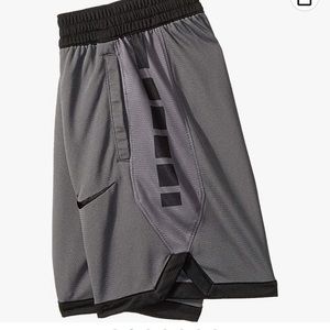 Nike, boys short dri fit elite. Size M. Color black with gray.